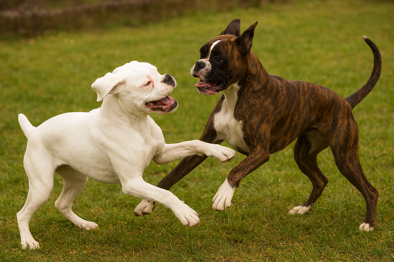 Two Boxers playing